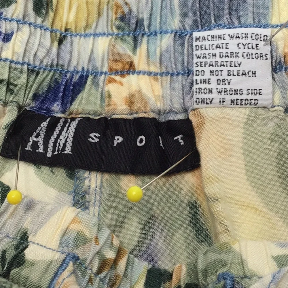 VTG Shorts A/M Sport A-Line Floral Print with Pockets Sz.L - Picture 5 of 9